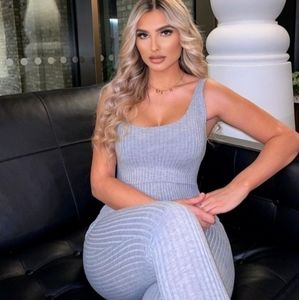 Ribbed Grey Jumpsuit